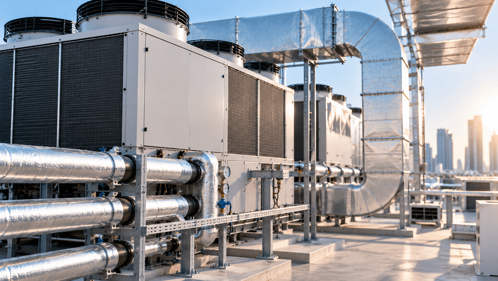 HVAC equipment and ducting systems for climate control and building comfort